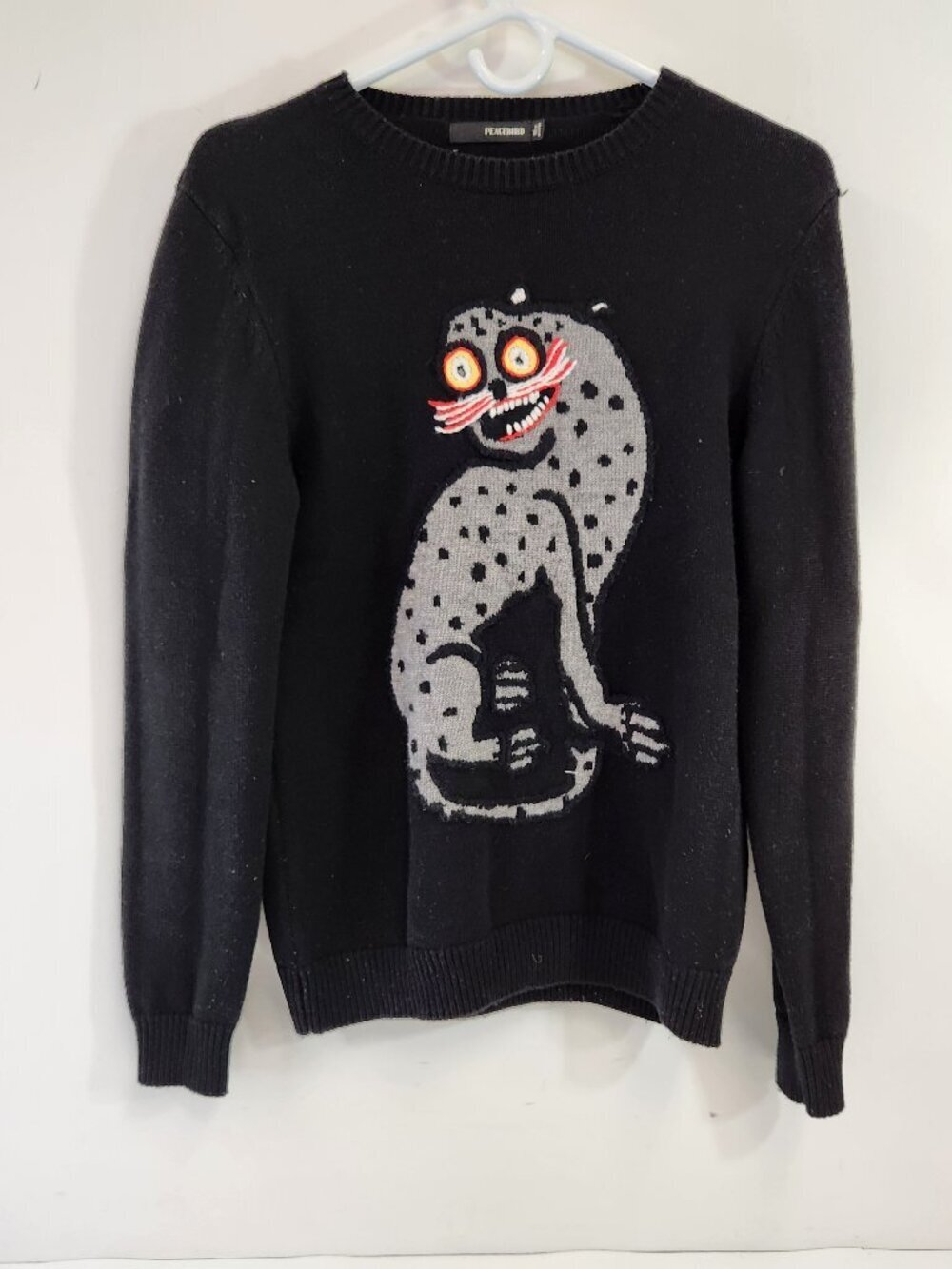 Peacebird Scary Cat Motif Sweater Black Womens Size Medium (165/84A)